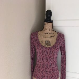American eagle pink long sleeve top size M